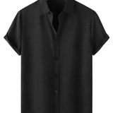 Allan Men's Short Sleeve Solid Colour Shirt