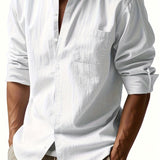 Elegant Men's Linen-Blend Shirt