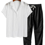Men's Short-Sleeve Set – Black and White