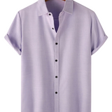 Allan Men's Short Sleeve Solid Colour Shirt