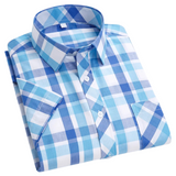 Men's Short Sleeve Check Cotton Shirt