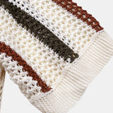 Men's Open-Knit V-Neck Polo Shirt