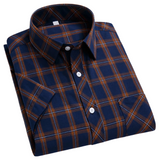 Men's Short Sleeve Check Cotton Shirt