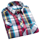 Men's Short Sleeve Check Cotton Shirt