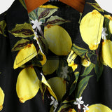 Men's Hawaiian Shirt with Yellow Lemons