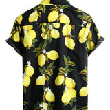 Men's Hawaiian Shirt with Yellow Lemons