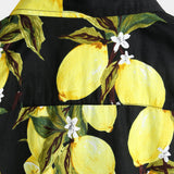 Men's Hawaiian Shirt with Yellow Lemons
