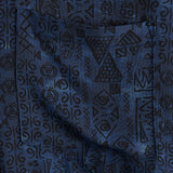 Vernon Men's Retro Short Sleeve Shirt with Ethnic Pattern – Navy