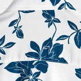 Dennis Men's Short Sleeve Shirt with Blue Flowers – White