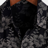 Navy Men's Hawaiian Shirt with Florals
