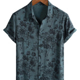 Men's Blue Vintage Floral Shirt