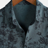 Men's Blue Vintage Floral Shirt