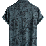 Men's Blue Vintage Floral Shirt