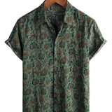 Graham Men's Retro Paisley Short Sleeve Shirt – Green