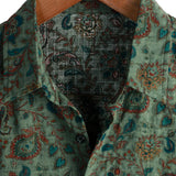 Graham Men's Retro Paisley Short Sleeve Shirt – Green