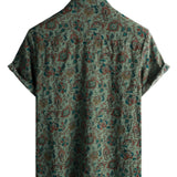 Graham Men's Retro Paisley Short Sleeve Shirt – Green
