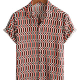 Stuart Men's Retro Short Sleeve Shirt – Red