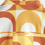 Allan Men's Retro Geometric Short Sleeve Shirt – Yellow