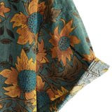 Dennis Men's Retro Short Sleeve Shirt with Sunflowers – Green
