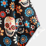 Russell Men's Short Sleeve Shirt with Skull Print – Black
