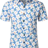 Light Blue Men's Floral Shirt