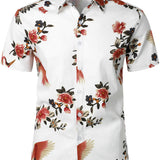Men's White Floral Summer Shirt