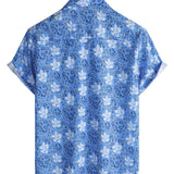 Murray Men's Floral Short Sleeve Shirt – Blue