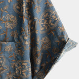 Men's Blue Paisley Shirt in 70s Style