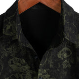 Black Men's Hawaiian Shirt with Retro Florals