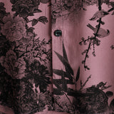 Men's Pink Shirt with Hawaiian Flowers