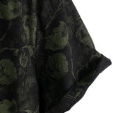 Black Men's Hawaiian Shirt with Retro Florals