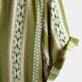 Men's Green Retro Shirt with Aztec Pattern