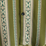 Men's Green Retro Shirt with Aztec Pattern