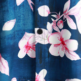 Men's Navy Floral Shirt with Lapel Collar