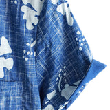 Men's Blue Hawaiian Floral Button-Front Shirt