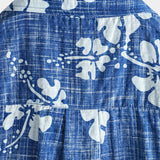 Men's Blue Hawaiian Floral Button-Front Shirt