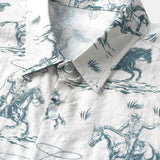 Men's Beige Shirt with Horse Pattern