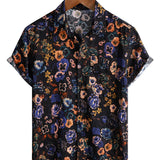 Men's Black Boho Floral Shirt