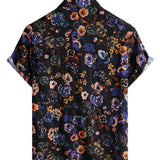 Men's Black Boho Floral Shirt