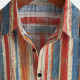 Men's Red Retro Striped Shirt