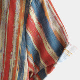 Men's Red Retro Striped Shirt