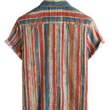 Men's Red Retro Striped Shirt