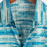Barry Retro Men's Short Sleeve Shirt – Blue