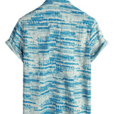 Barry Retro Men's Short Sleeve Shirt – Blue