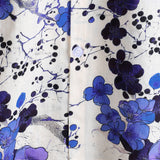 Douglas Men's Retro Short Sleeve Shirt with Floral Print – Blue