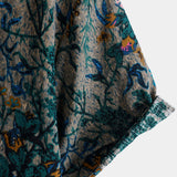 Men's Grey Retro Shirt with Floral Pattern