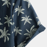 Men's Navy Hawaiian Shirt with Palm Trees
