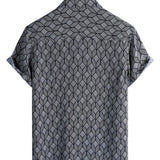 Men's Black Retro Shirt with Chest Pocket