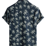 Men's Navy Hawaiian Shirt with Palm Trees