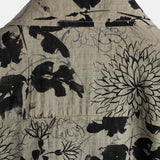 Brian Men's Retro Short Sleeve Shirt with Floral Pattern – Grey